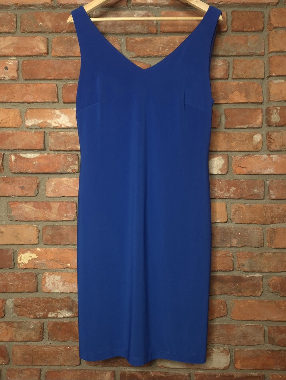 Frank Lyman Design Cobalt Blue Sleeveless V Neck Sheath Cocktail Dress Sz 12